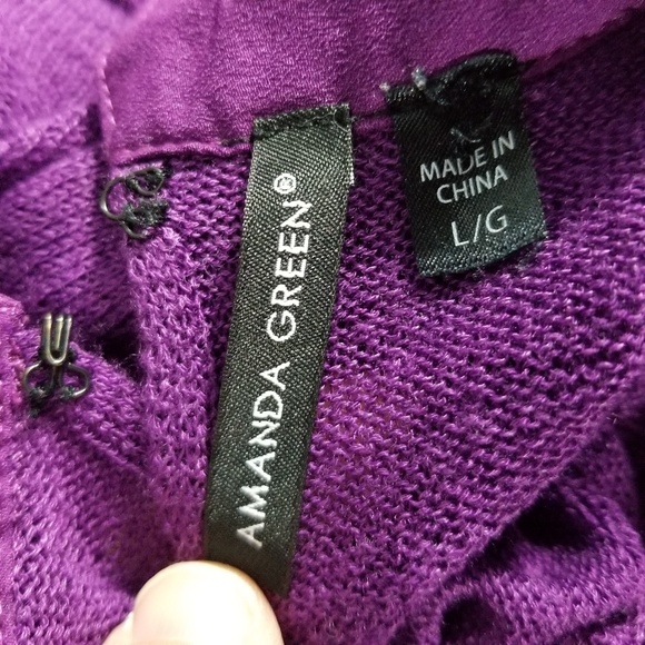 AMANDA GREEN | purple stud collared light sweater - Picture 4 of 6